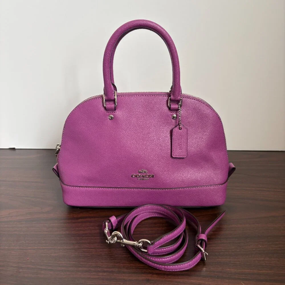 Coach Mini Sierra Dome Purple Satchel Crossbody Bag F57555 Preppy Quiet Luxury